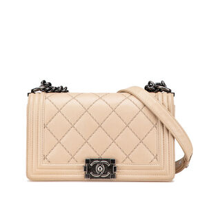 Pre-Loved Chanel Old Medium Aged Calfskin Double Stitch Boy Flap